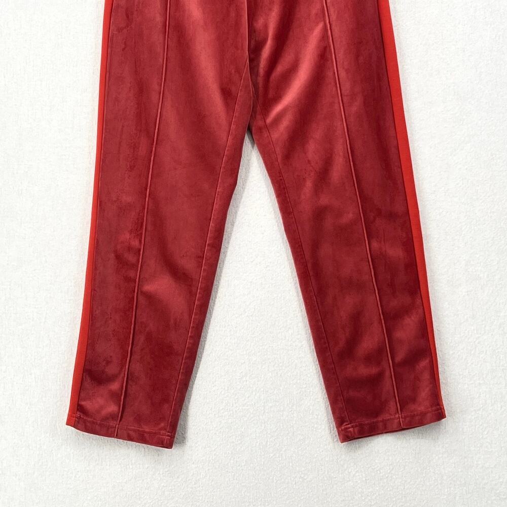 SCOTCH AND SODA The Peaks Velour Crop Track Pants Womens M Red Mid Rise Straight - Picture 7 of 16